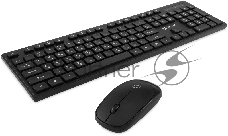 Клавиатура + мышь Оклик S255W клав:черный мышь:черный USB беспроводная Multimedia (1909361)