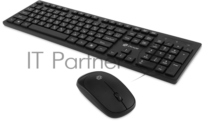Клавиатура + мышь Оклик S255W клав:черный мышь:черный USB беспроводная Multimedia (1909361)