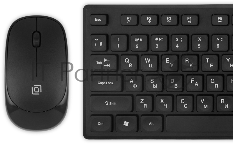 Клавиатура + мышь Оклик S255W клав:черный мышь:черный USB беспроводная Multimedia (1909361)