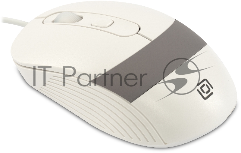 Мышь Оклик 310M белый/серый оптическая (2400dpi) USB для ноутбука (3but)