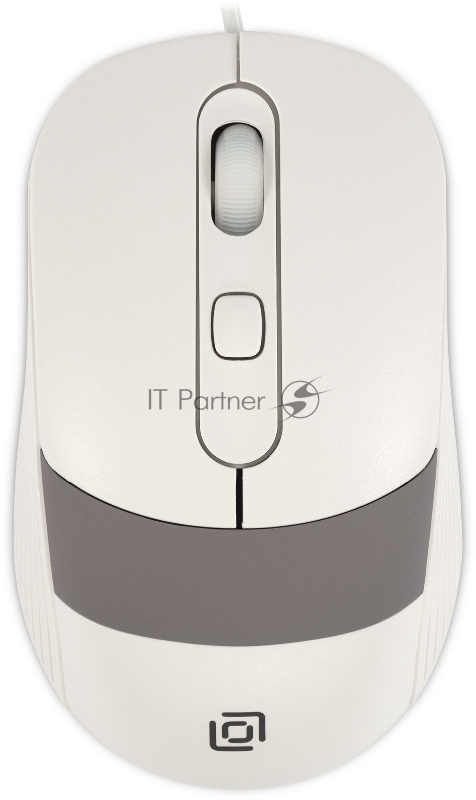 Мышь Оклик 310M белый/серый оптическая (2400dpi) USB для ноутбука (3but)
