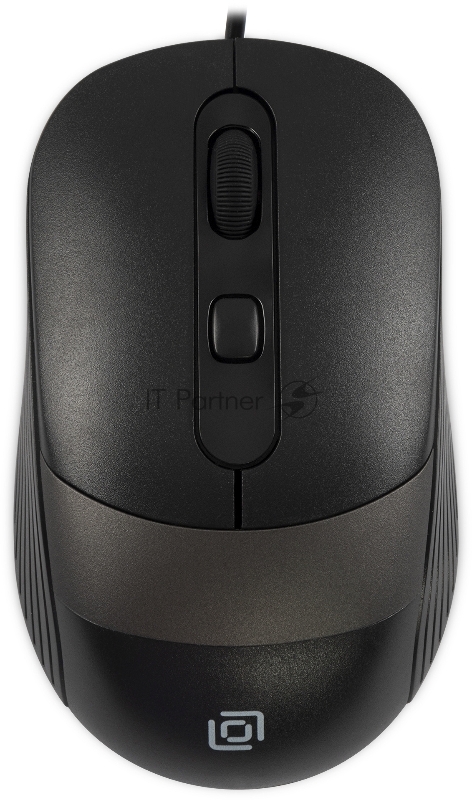 Мышь Оклик 310M черный/серый оптическая (2400dpi) USB для ноутбука (3but)