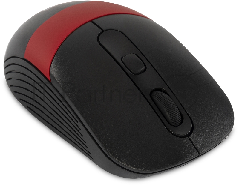 Мышь Оклик 310MW черный/красный оптическая (3200dpi) беспроводная USB для ноутбука (3but)