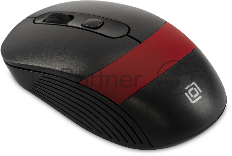 Мышь Оклик 310MW черный/красный оптическая (3200dpi) беспроводная USB для ноутбука (3but)