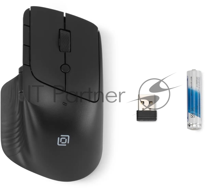 Мышь Оклик 501MW черный оптическая (2400dpi) беспроводная USB для ноутбука (6but)