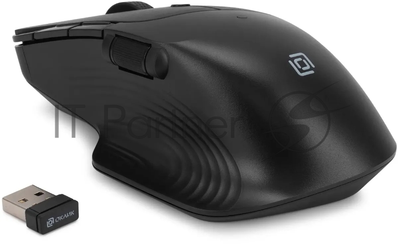 Мышь Оклик 501MW черный оптическая (2400dpi) беспроводная USB для ноутбука (6but)