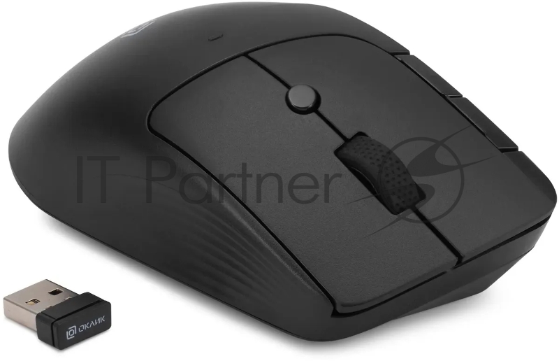 Мышь Оклик 501MW черный оптическая (2400dpi) беспроводная USB для ноутбука (6but)