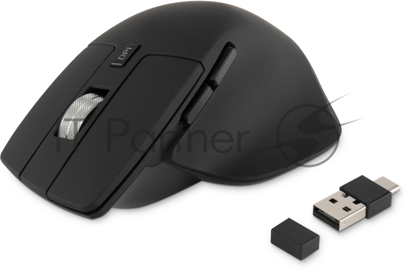 Мышь Оклик 503MW черный оптическая (2400dpi) беспроводная BT/Radio USB для ноутбука (6but)