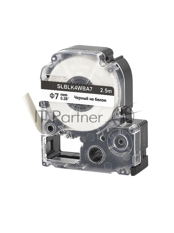 Кассета с лентой SOK by Sakura Printing BLK4WBA7 для Epson , черный на белом, φ7мм/2.5м
