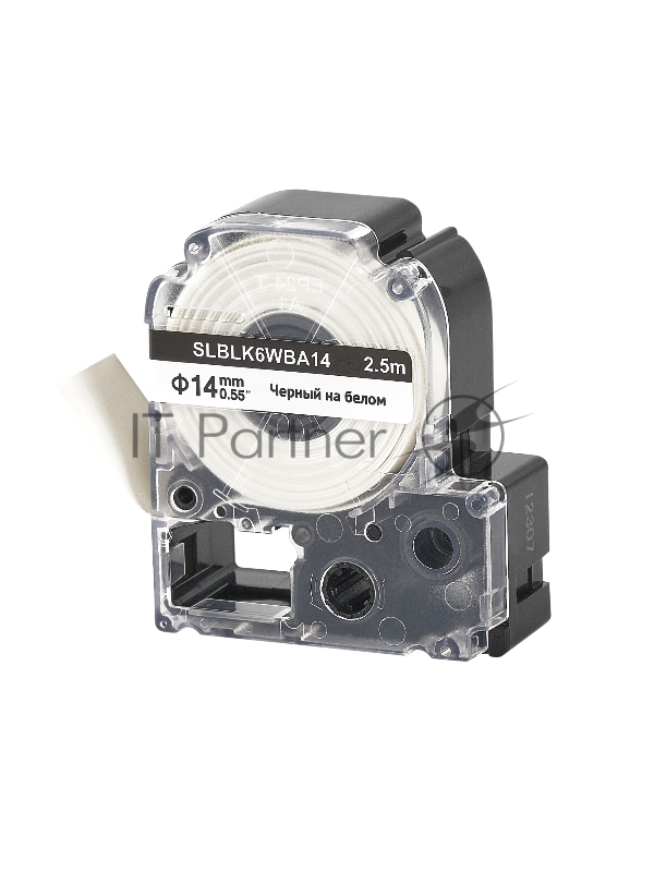 Кассета с лентой SOK by Sakura Printing BLK6WBA14 для Epson , черный на белом, φ14мм/2.5м