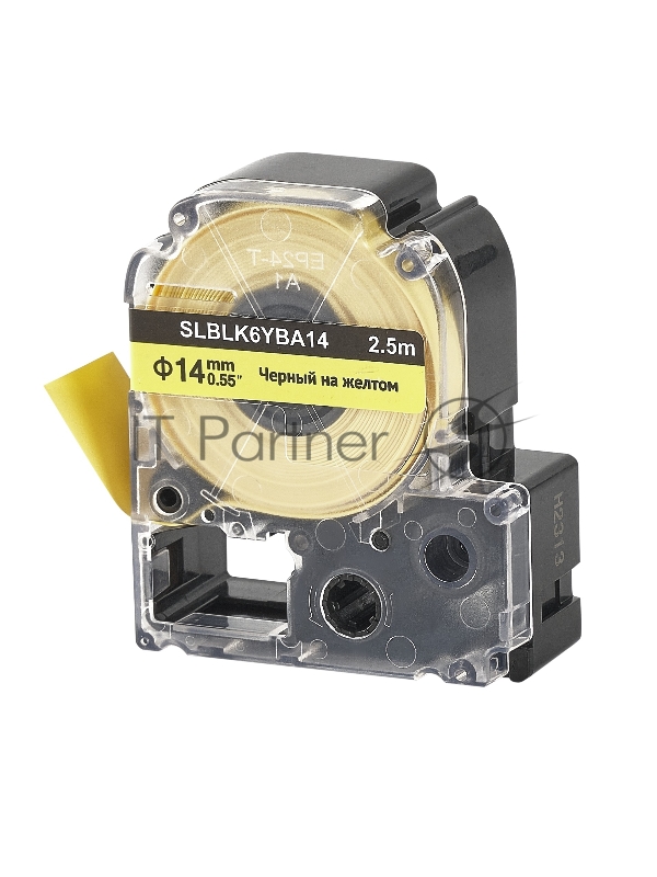 Кассета с лентой SOK by Sakura Printing BLK6YBA14 для Epson , черный на желтом, φ14мм/2.5м
