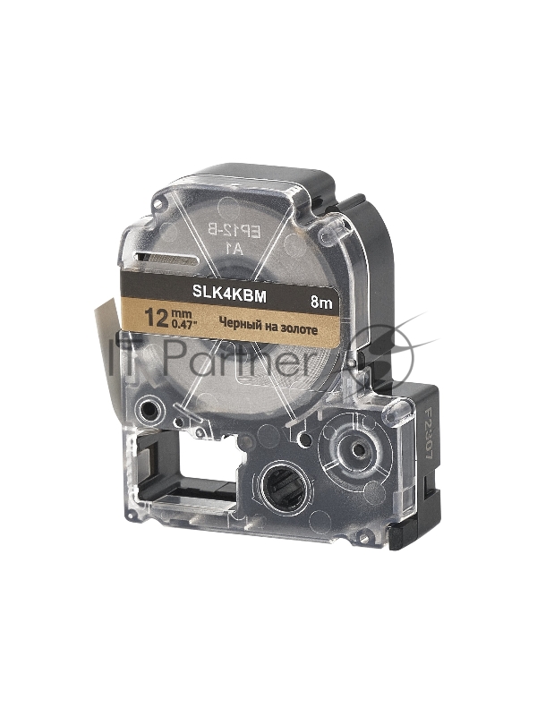 Кассета с лентой SOK by Sakura Printing K4KBM для Epson , черный на золотом, 12мм/8м