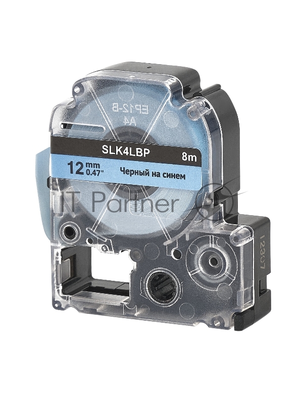 Кассета с лентой SOK by Sakura Printing K4LBP для Epson , черный на синем, 12мм/8м