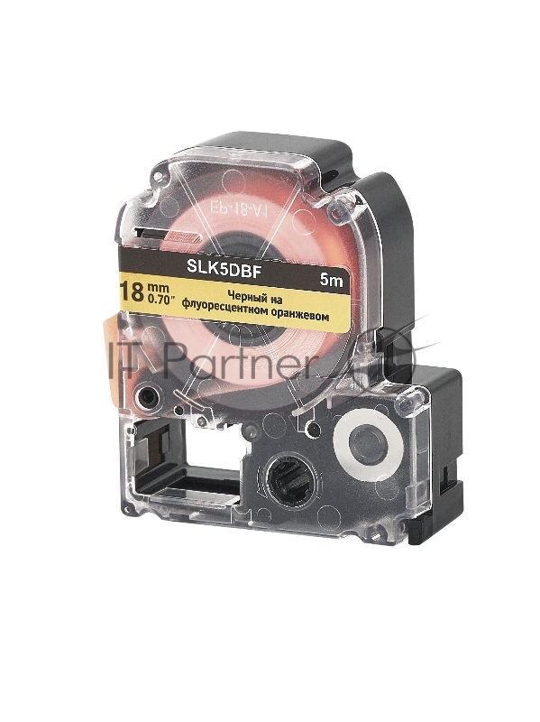Кассета с лентой SOK by Sakura Printing K5DBF для Epson , черный на флуоресцентном оранжевом, 18мм/5м