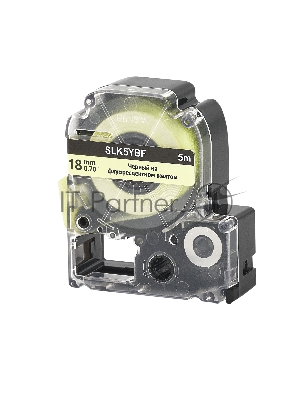 Кассета с лентой SOK by Sakura Printing K5YBF для Epson , черный на флуоресцентном желтом, 18мм/5м