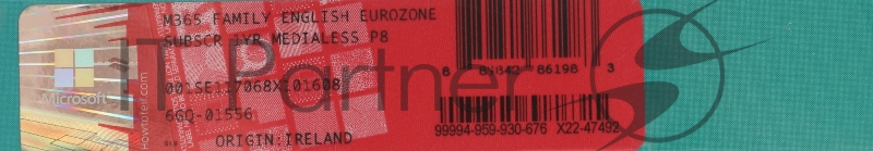 Офисное приложение Microsoft 365 Family Subscr 1YR Medialess P8 (6GQ-01556)