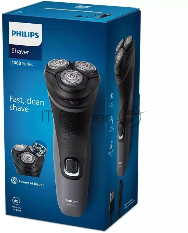 Бритва роторная Philips S1142/00 реж.эл.:3 питан.:элек.сеть/аккум. темно-серый