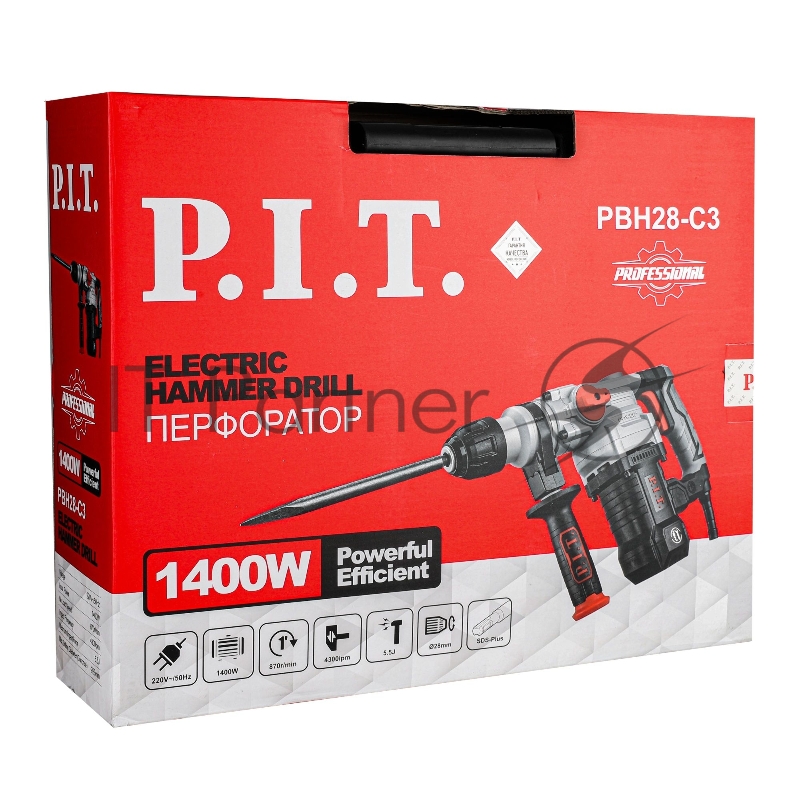 Перфоратор P.I.T. PBH28-C3 патрон:SDS-plus уд.:5.5Дж 1400Вт (кейс в комплекте)