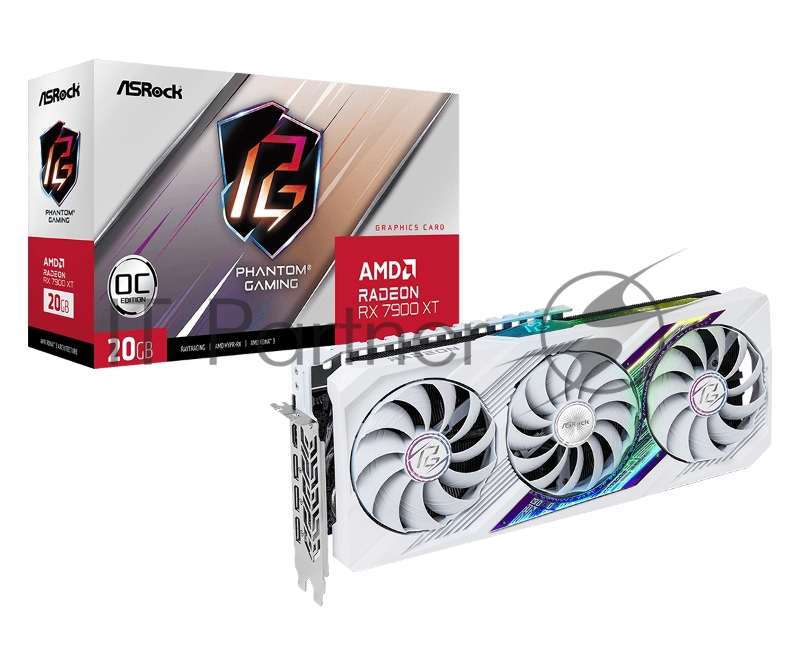 Видеокарта ASRock RX7900XT Phantom Gaming White 20GB OC 20GB GDDR6 320bit 3 x DisplayPort™ 2.1 / 1 x HDMI™ 2.1