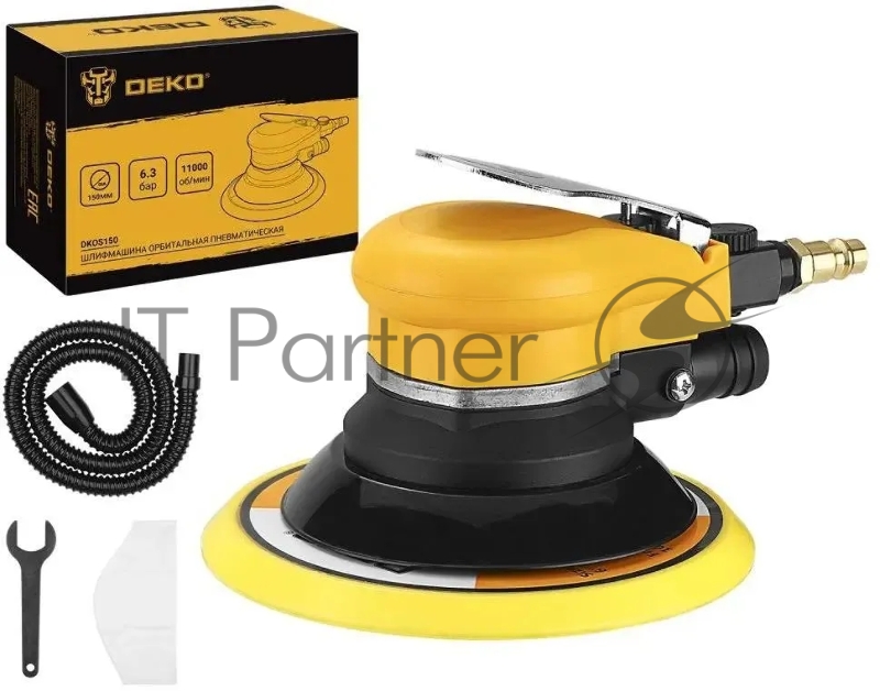 Шлифмашина орбитальная Deko DKOS150 d=150мм желтый/черный