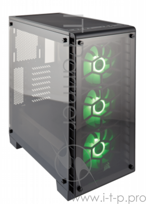 Корпус Miditower Corsair Crystal 460X RGB CC-9011101-WW, ATX, черный (без БП)