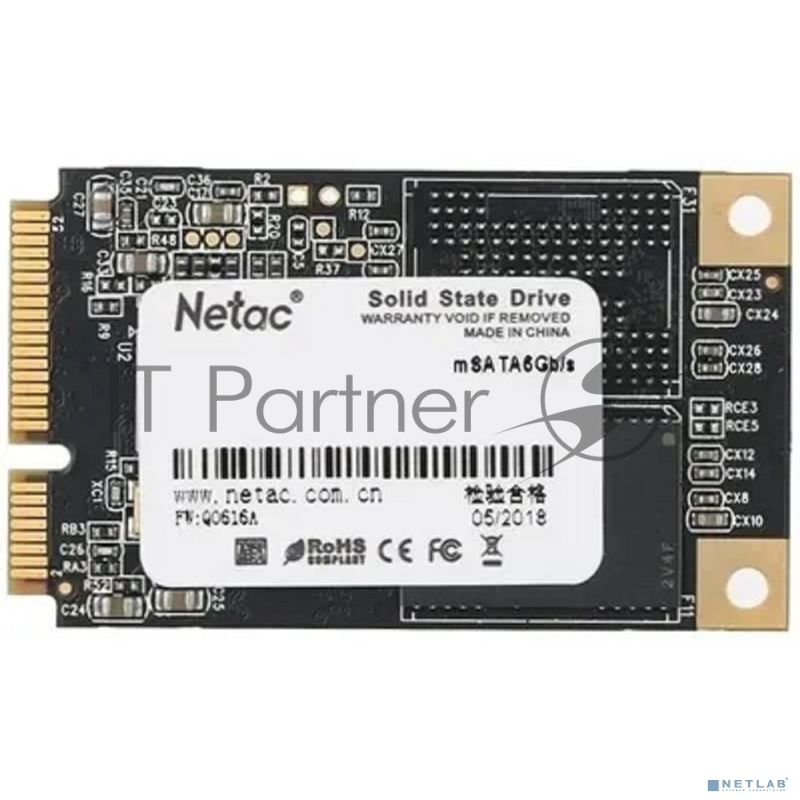 Накопитель SSD mSATA Netac 256Gb N5M Series <NT01N5M-256G-M3X> Retail (SATA3, up to 540/490MBs, 3D TLC)