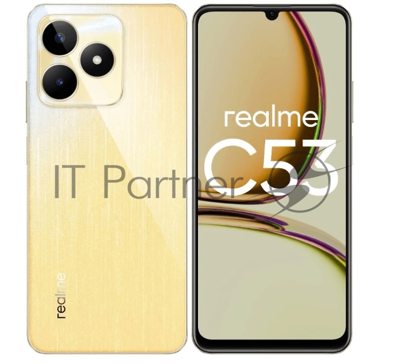 Смартфон Realme C53 256Gb 8Gb золотистый моноблок 3G 4G 6.74 720x1600 Android 13 50Mpix 802.11 b/g/n/ac NFC GPS GSM900/1800 GSM1900 TouchSc