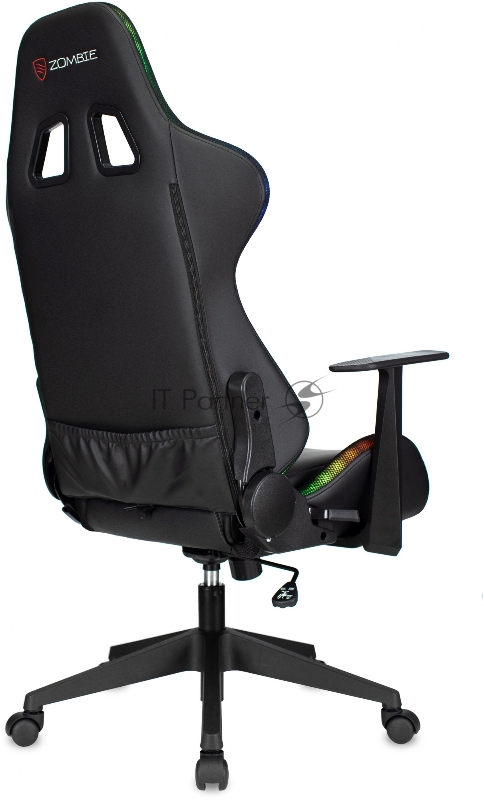 Кресло игровое Zombie GAME RGB черный эко.кожа/ткань крестов. пластик ZOMBIE GAME RGB