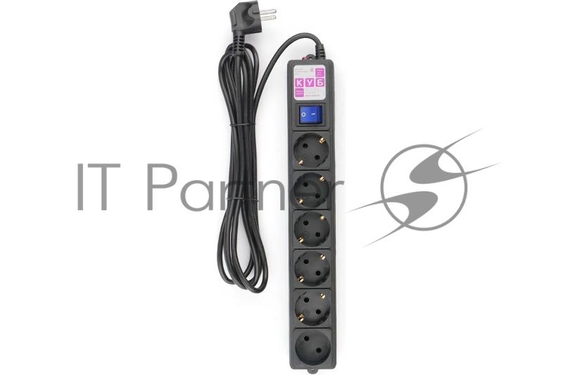 Сетевой фильтр Powercube SPG6-B-3M 3м (6 розеток) черный (коробка)