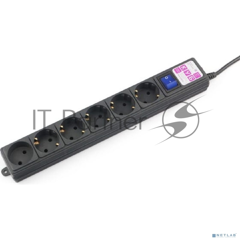 Сетевой фильтр Powercube SPG6-B-3M 3м (6 розеток) черный (коробка)