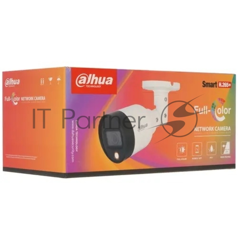 Уличная цилиндрическая IP-видеокамера DAHUA DH-IPC-HFW1439SP-A-LED-0280B-S4 Full-color 4Мп, 1/3” CMOS, объектив 2.8мм, LED-подсветка до 30м, IP67, корпус: металл