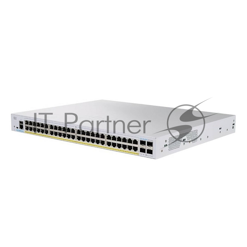 Коммутатор CBS350 48x10/100/1000 PoE+ ports 370W power budget, 4x 1Gb SFP uplink, 1xFan, Mounting Kit, CBS350-48P-4G