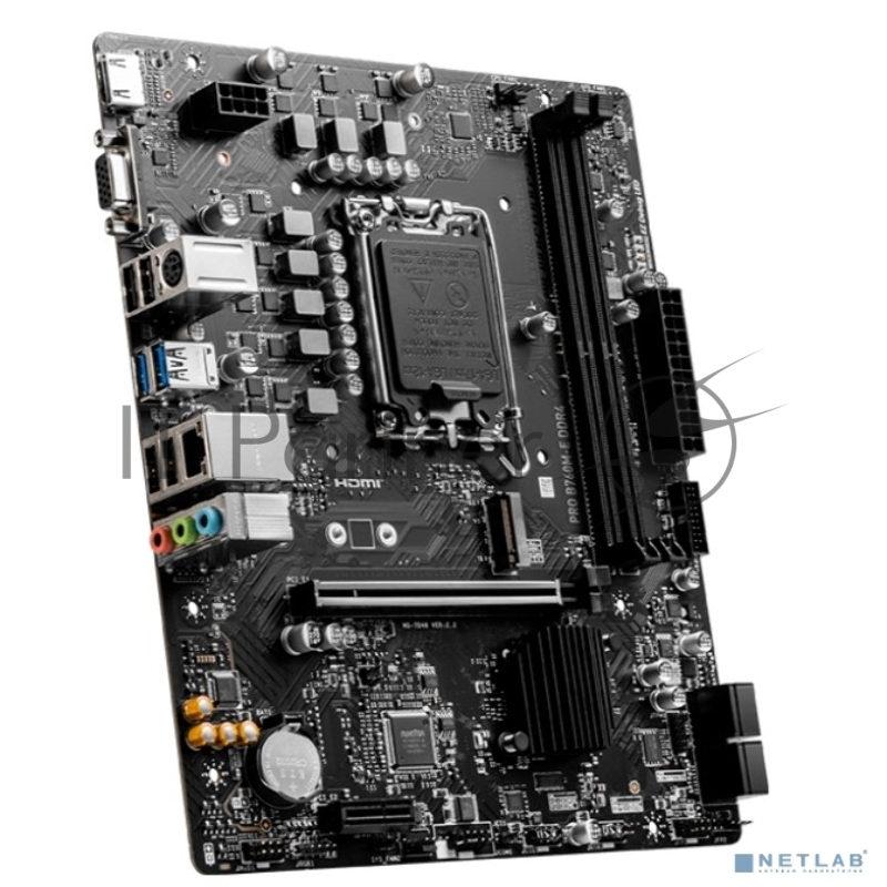 Материнская плата MSI PRO B760M-E Soc-1700 Intel B760 2xDDR5 mATX AC`97 8ch(7.1) GbLAN+VGA+HDMI