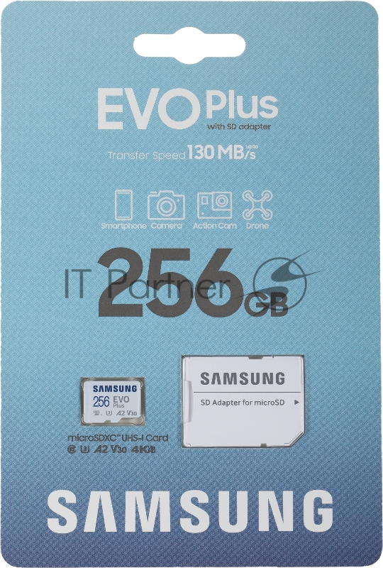Флеш карта microSDXC 256GB Samsung MB-MC256KA EVO PLUS + adapter