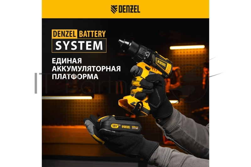 Дрель-шуруповерт аккумуляторная, бесщет. BLDL-18-0 Li-Ion, 18 В // Denzel