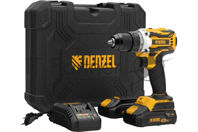 Дрель-шуруповерт аккумуляторная, бесщет. BLDL-18-02 Li-Ion, 18 В // Denzel