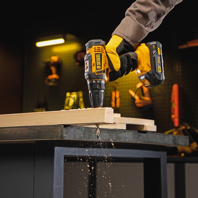 Дрель-шуруповерт аккумуляторная CDL-18-0, Li-Ion, 18 В // Denzel