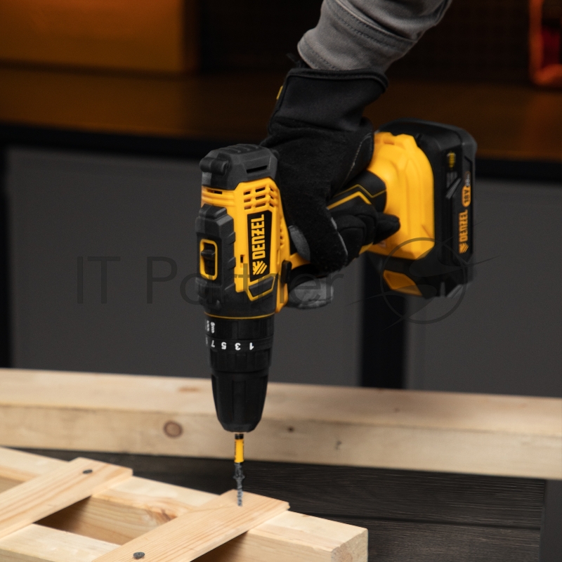 Дрель-шуруповерт аккумуляторная ударная CID-18-0, Li-Ion, 18 В // Denzel