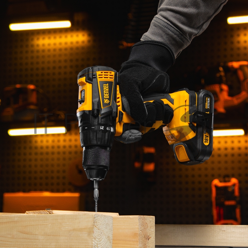 Дрель-шуруповерт аккумуляторная, бесщет. BLDL-IB-18-0, Li-Ion, 18 В // Denzel