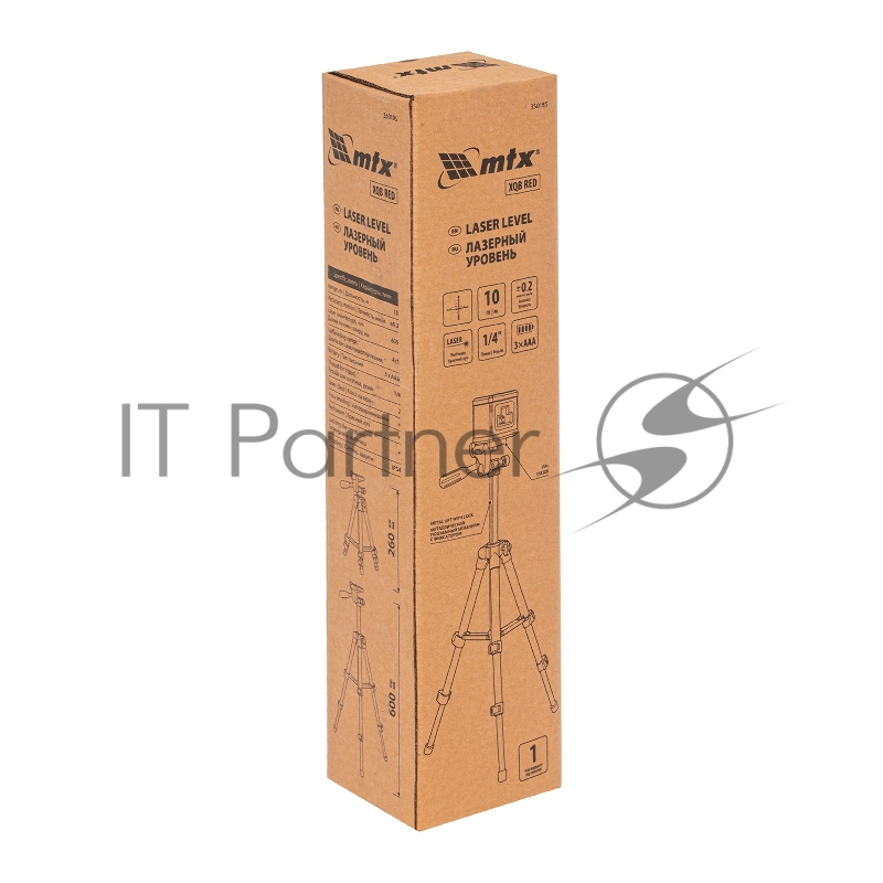 Лазерный уровень XQB RED Pro SET, 10 м, красный луч, батарейки, штатив// MTX