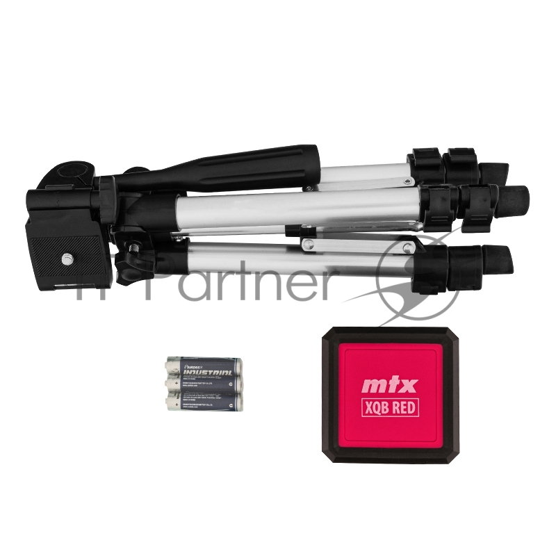 Лазерный уровень XQB RED Pro SET, 10 м, красный луч, батарейки, штатив// MTX