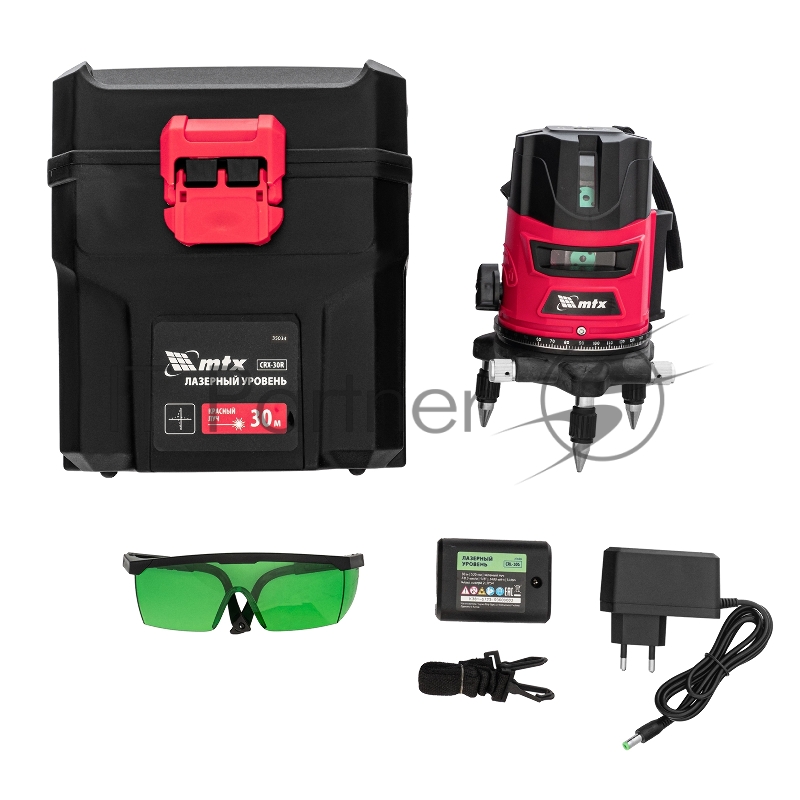 Лазерный уровень CRL-30G, 30 м, зеленый луч, акк. Li 2400 mah, резьба 5/8// MTX