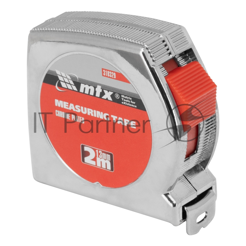 Рулетка Chrom, 2 м x 13 мм, хромированный корпус// MTX