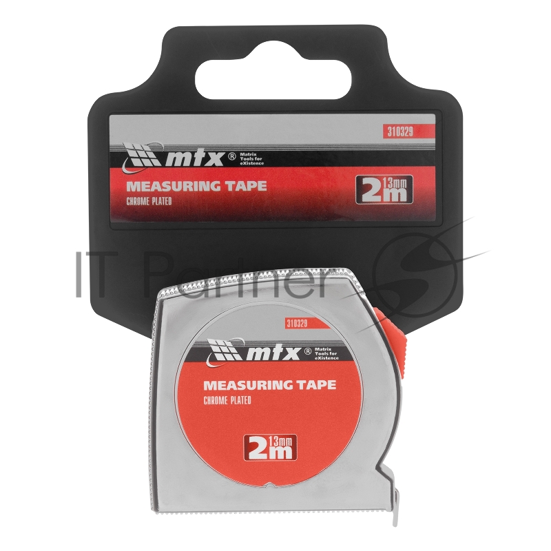 Рулетка Chrom, 2 м x 13 мм, хромированный корпус// MTX
