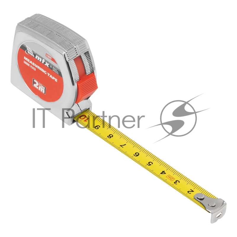 Рулетка Chrom, 2 м x 13 мм, хромированный корпус// MTX