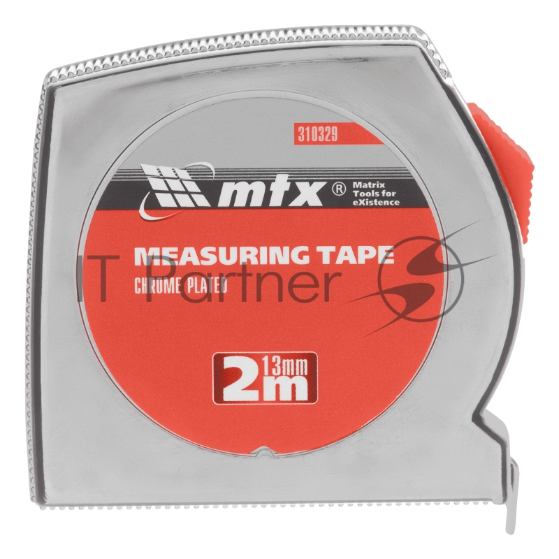 Рулетка Chrom, 2 м x 13 мм, хромированный корпус// MTX