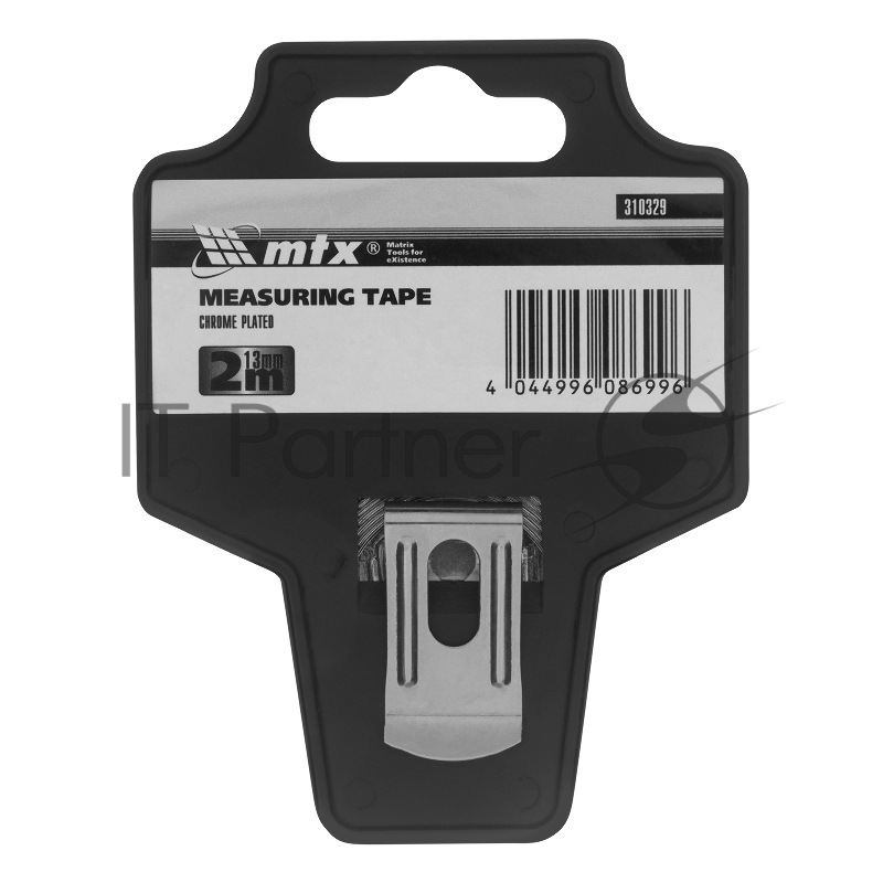 Рулетка Chrom, 2 м x 13 мм, хромированный корпус// MTX