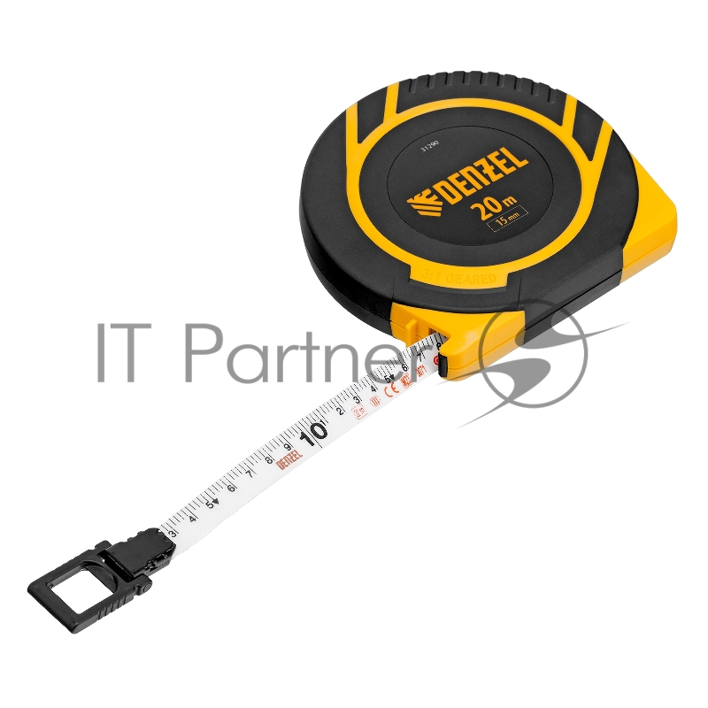 Рулетка геодезическая 20 м х 15 мм, закрытый корпус, фиберглассовая лента// Denzel