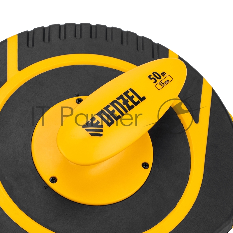 Рулетка геодезическая 50 м х 15 мм, закрытый корпус, фиберглассовая лента// Denzel