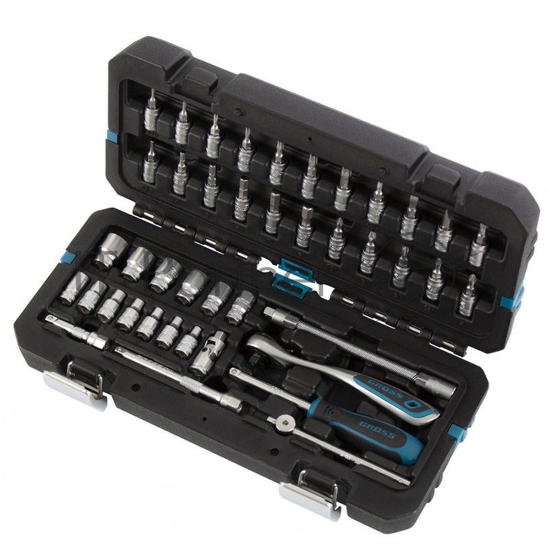 Набор инструментов, 1/4, CrV, 120 зубьев, 42 предмета// Gross